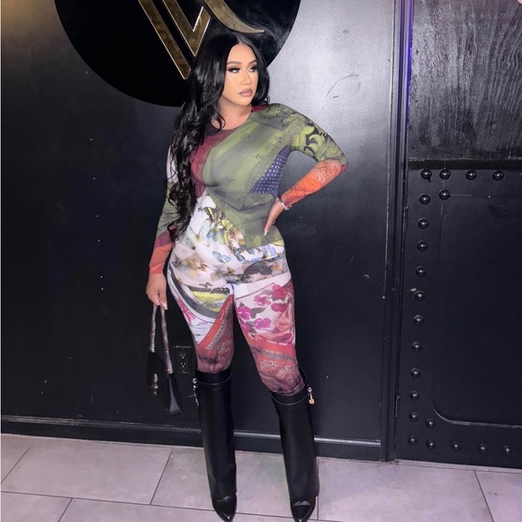 Marine Serre Pants - Marine Serre jumpsuit second skin scarves print jumpsuit